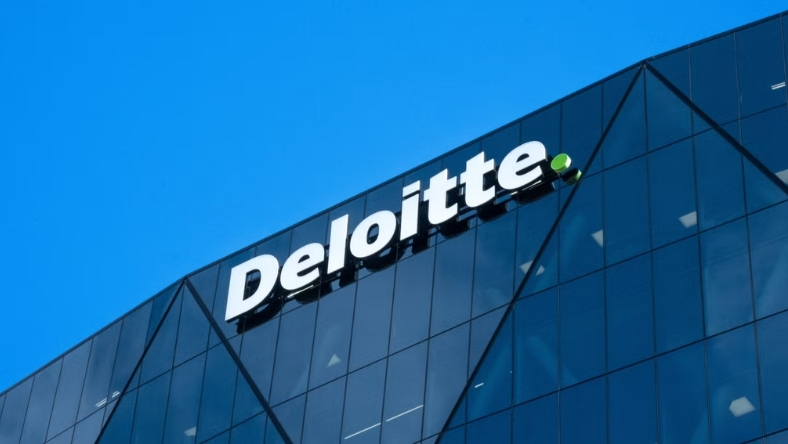 Corporate office building featuring Deloitte branding